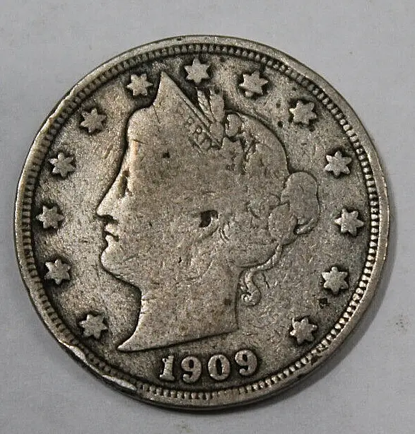 1909 Liberty Head V Nickel US 5C Actual Coin Pictured