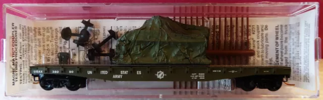 Micro-Trains United States Army 50' Flat Car W/ Tank Load, Rd #38080, Brand New