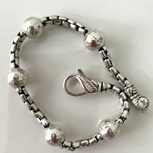 John Hardy JAI Bead Chain Sterling Silver .925 Link Bracelet