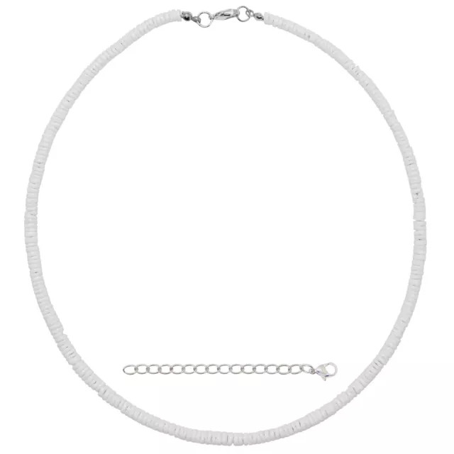 White Surfer Necklace Choker Pack, Genuine Puka Shell Necklace for Men & Women,