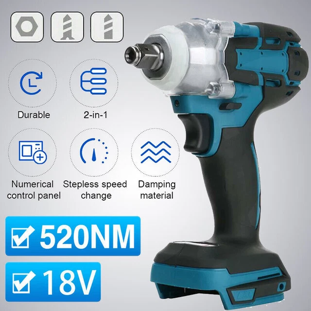 Cordless Brushless Impact Wrench 1/2" Driver Replace for MAKITA DTW285Z 18V