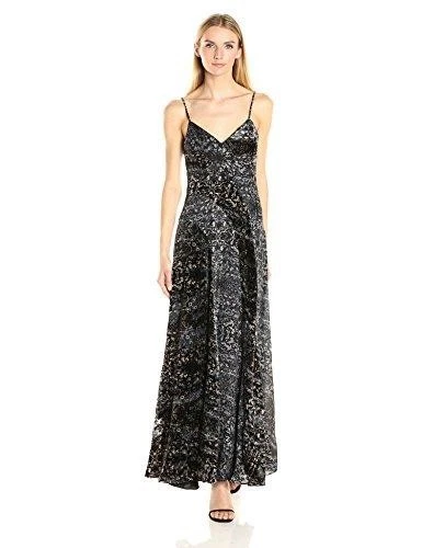 $1590 Hot Hippie “Off the Beaten Track" Velvet  Maxi Dress In Paisley Sz.XS; S
