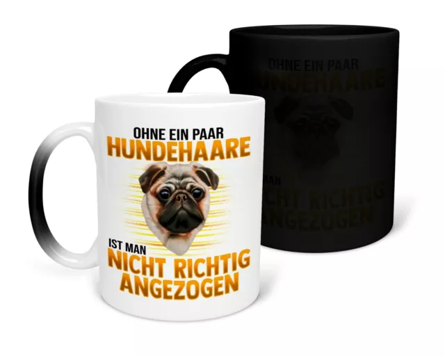 Farbwechseltasse Tasse Zaubertasse Fototasse Hund Hundemama Mops Pug Dog