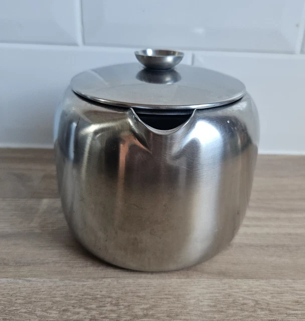 VINTAGE OLD HALL 2 PINT TEAPOT STAINLESS STEEL REGD 879702 /1950s/60s £