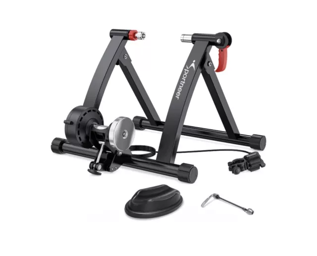 Bike Trainer Stand Indoor Riding Sportneer Magnetic Stationary Stand, GarageBin