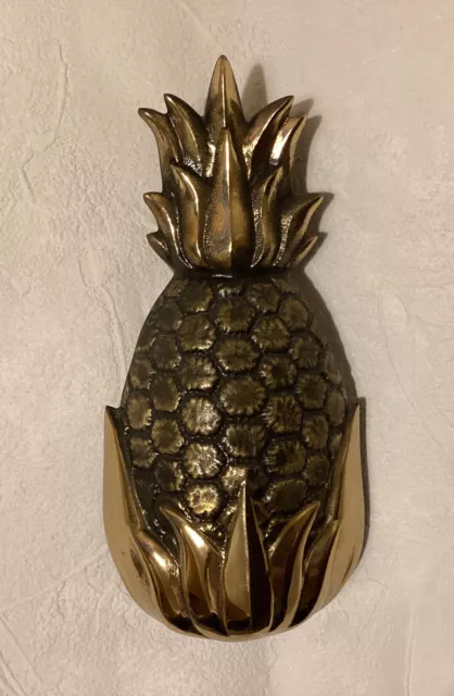 Vintage Brass Pineapple Door Knocker Signed Michael Healy 8.5" - Hand Cast $199