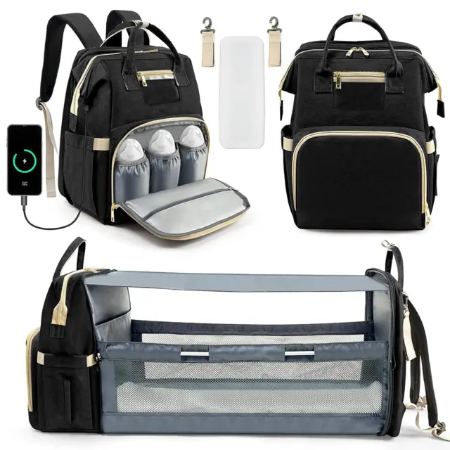 Diaper Bag Backpack, Multifunction Waterproof Large Travel Baby Changing Bags Ba