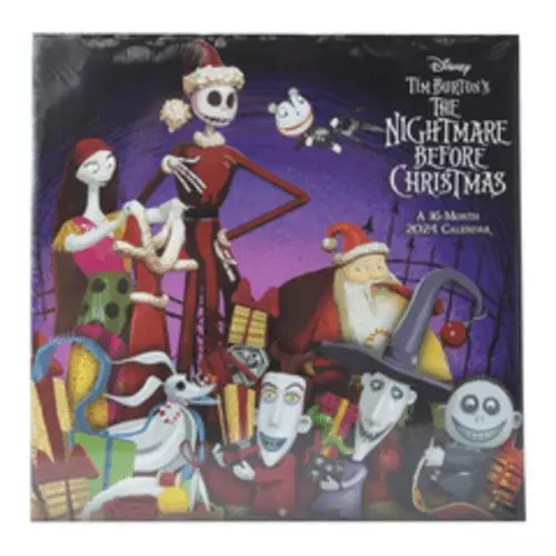 DISNEY THE NIGHTMARE Before Christmas 2024 Wall Calendar 16Month w £12