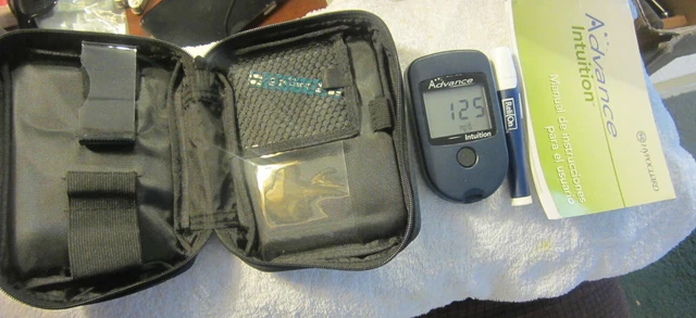 1 Blood Glucose Monitor Monitoring tester Advance Intuition,manual,case