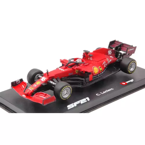 FERRARI F1 SF21 N.16 2021 CHARLES LECLERC SIGNATURE CON TECA 1:43 Burago 2