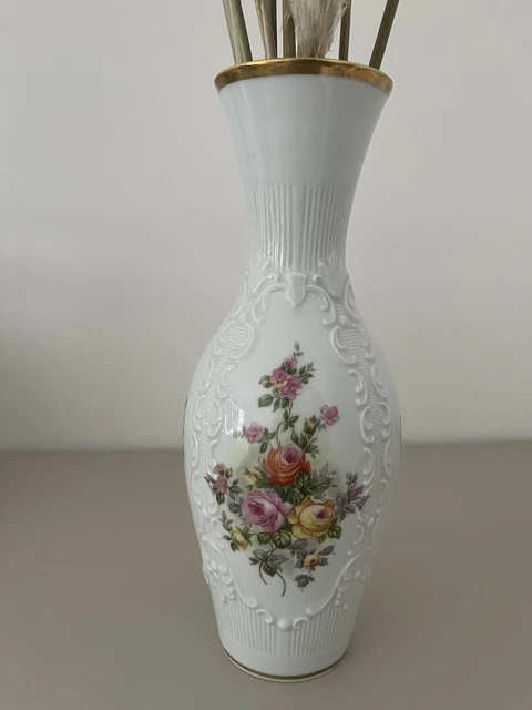 ROYAL PORZELLAN BAVARIA KPM Vase Rose Handarbeit Gold Rand EUR 9,90