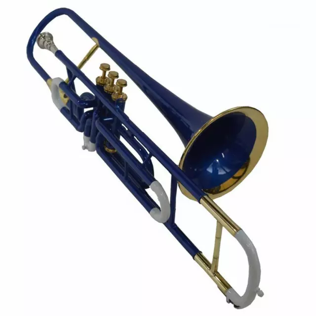 SAI MUSICAL TROMBONE Bb PITCH FOR SALE BLUE BRASS MULTI LACQUER WITH HARD CASE