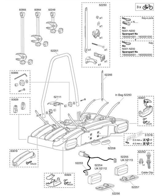 Thule 928/929 EuroClassic G6 LED Towbar Mounted Carrier Spares MultiListing