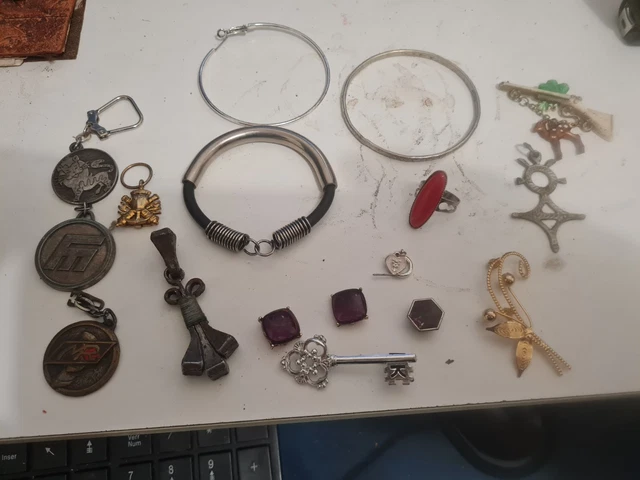 Lot De Bijoux Vintage Hippie Bohème – Argenté, Coloré, Rare / R23