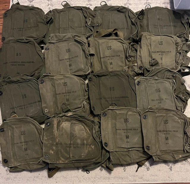 16 ORIGINAL Vietnam War era US Army M17A1 Gas Mask Bags Bags - Canvas Vintage 16 ORIGINAL Vietnam War era US Army M17A1 Gas Mask Bags Bags - Canvas Vintage