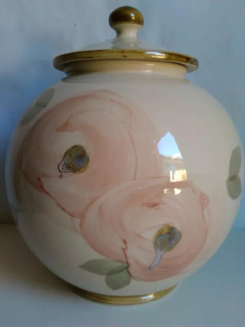 Vintage Robert Gordon Australian Pottery Orchard Blossom 25cm Canister &Lid '80s