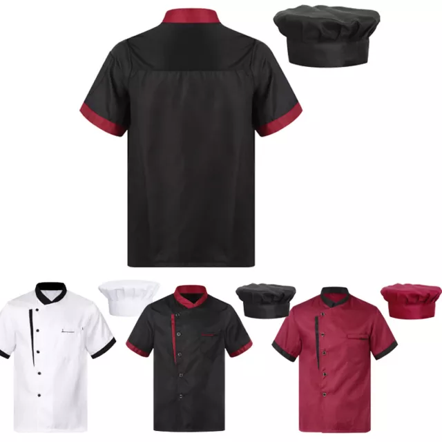 Unisex Uniform Mantel Set Jacke Outfit Chef Kostüm Restaurant Wettbewerb Küche