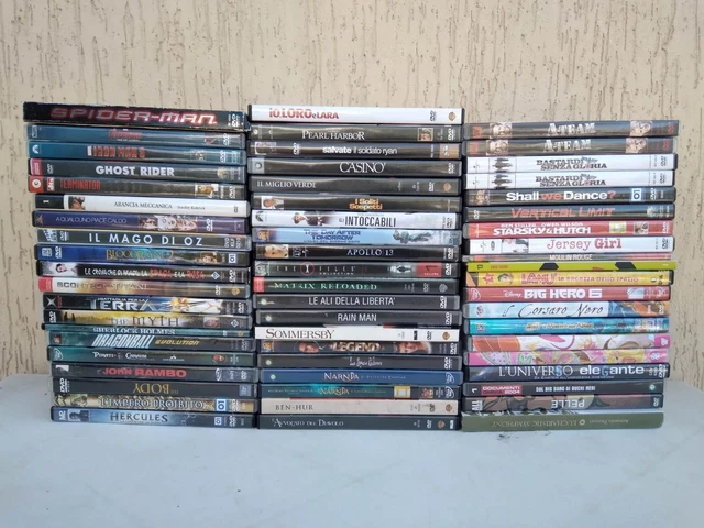 Lotto 60 DVD: Iron Man, Terminator, Matrix, Arancia Meccanica, Rain Man, Winx...