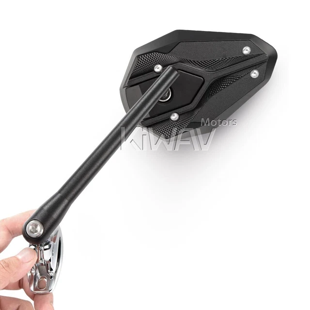 Rétroviseurs ViperII noir + adaptateur chromé pour Honda CBF CBR VFR VTR