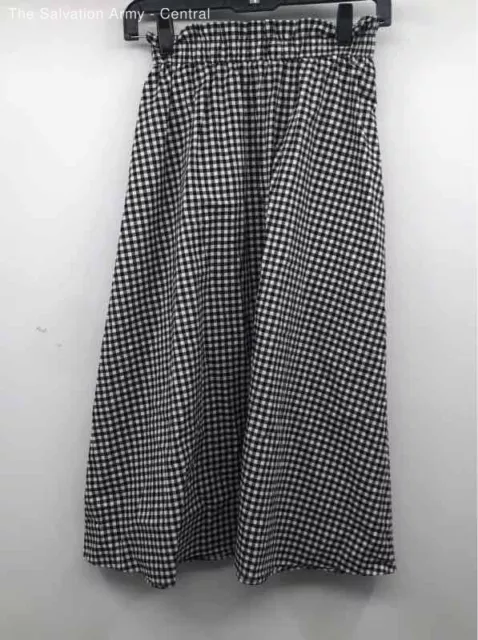 Kate Spade New York Womens Black White Gingham Midi A-Line Skirt Size X-Small