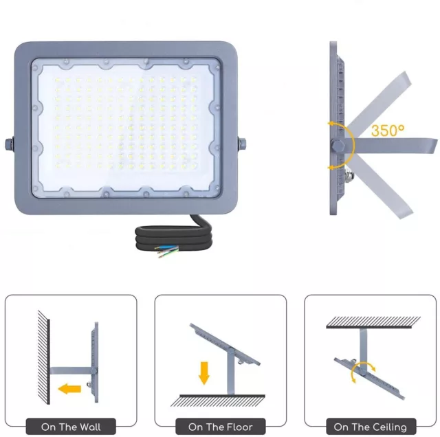 Faro Faretto Proiettore slim led ip 30W 50W 100W 150W 200W tre tonalità di luce 3