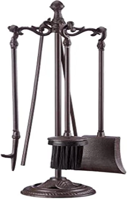 Camino, 5 Accessori, Paletta, Scopino, Attizzatoio, Pinza, Supporto, HLP 51 X 18