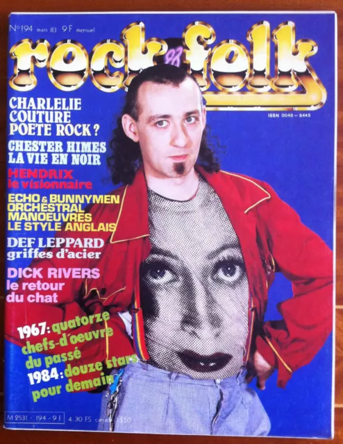 Rock et Folk 194 du 3/1983; Charlelie Couture/ Hendrix/ Def Leppard/ Dick River