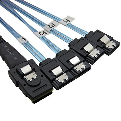 YIWENTEC Mini SAS 36p SFF-8087 vers 4 SATA Cible disque dur connecteur câble ...
