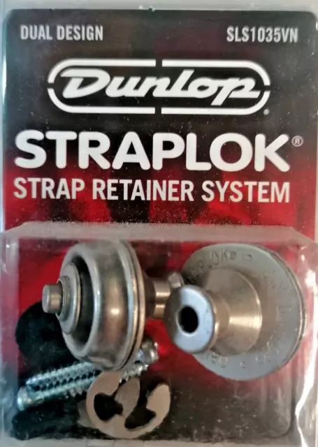 Dunlop Straplok SLS1035VN Dual Design Vintage Nickel Chiusura Tracolla Chitarra
