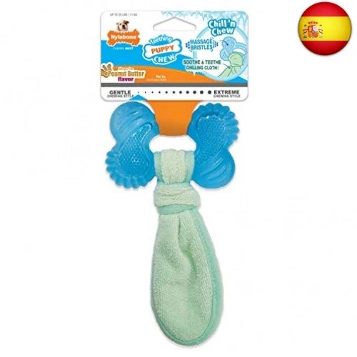 Nylabone Hueso Apto para Congelar Cachorros, Sabor A Mantequilla De Cacahuete