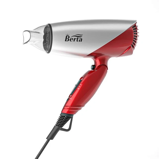 Berta 1875 Watts Folding Hair Dryer Negative Ionic Blow Dryer US Plug Dual Vo...