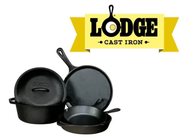 Lodge L5GS3 Seasoned Cast Iron 5-Piece Cookware Set
