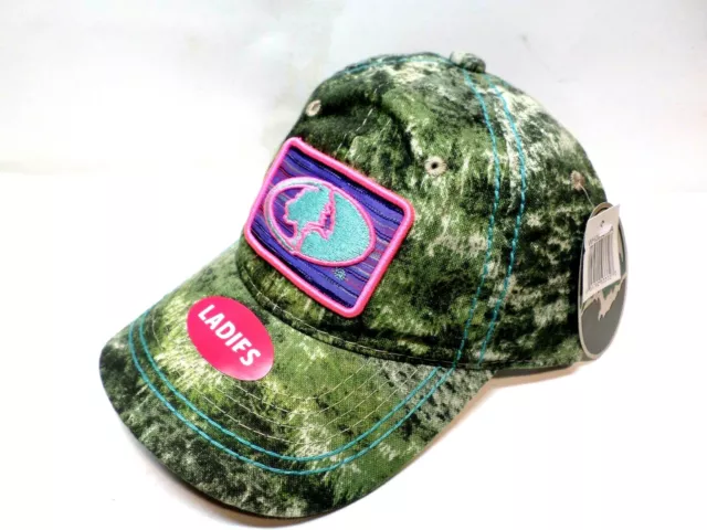 Ladies Mossy Oak Camo Pink, Purple & Green Patch Snapback Baseball Cap Hat (J2)