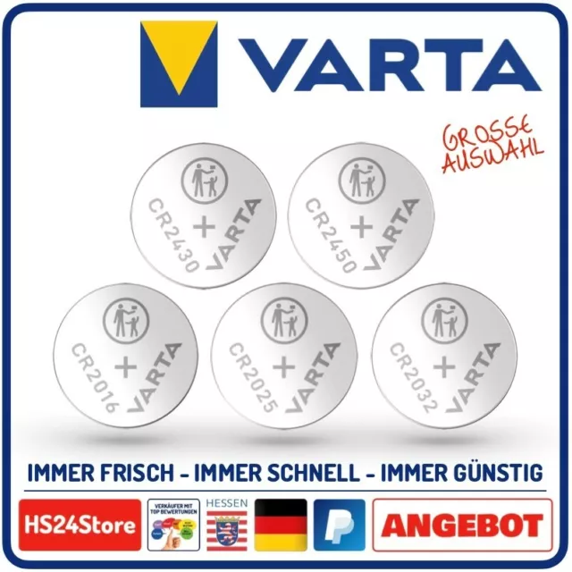 Knopfzellen VARTA CR2016 CR2025 CR2032 CR2430 CR2450 V13GA/ LR44  Bulk Batterien