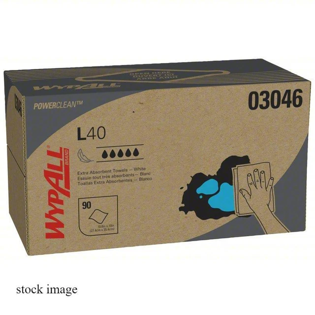 Wypall 03046 Power Clean L40 Extra Absorbent Towels, 90 Sheets per Case