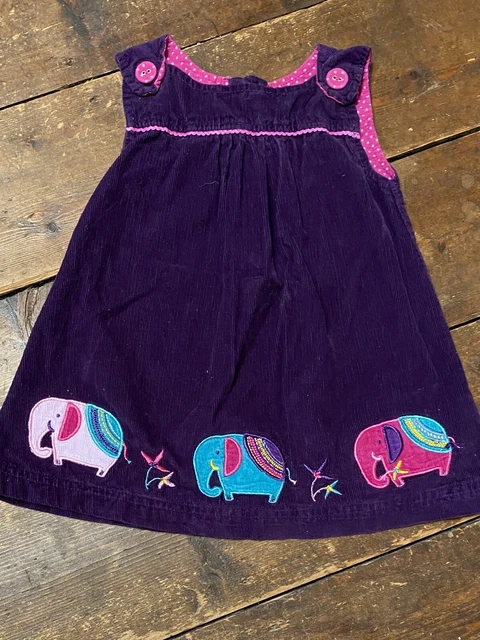 Baby girls bundle 12-18 months Jojo maman bebe corduroy elephant dress tights 2