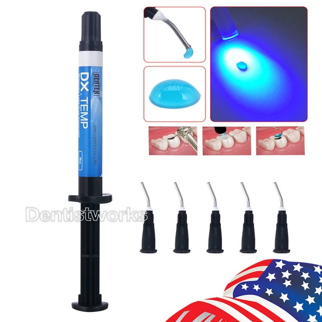 Dentex Temporary Flowable Composite Resin - Dental Filling Material, Blue, Light Cure, 2.5g Syringe 9 thumbnail image