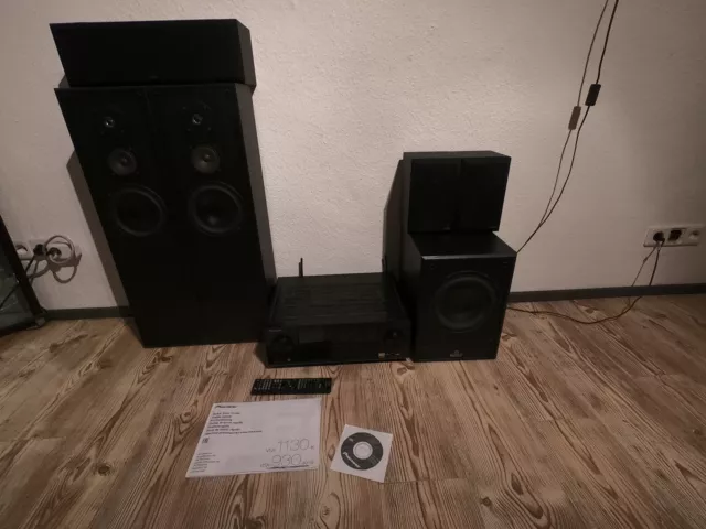 Pioneer vsx 930 AV Receiver Schwarz mit A.R.E.S. 5.1 Surround Boxen