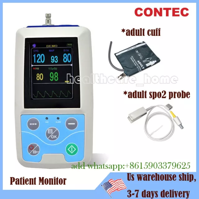 Handheld Patient Monitor Portable Blood Pressure Vital Signs NIBP SPO2 Meter FDA