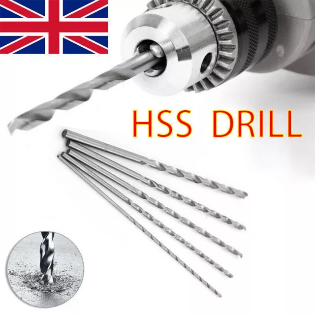 5Pc Extra Long Wood Working Drill Bit Set Reach 2Mm 4Mm 5Mm Brad Point 150Mm Uk