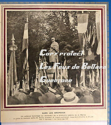 INAUGURATION STATUE MARECHAL JOFFRE CHANTILLY 1930 document photo clipping