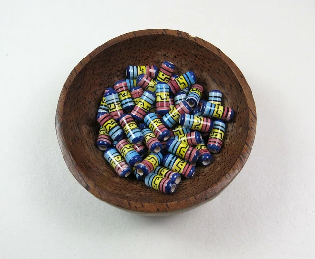 Perlen  Keramikperlen bunt Zylinder 18x7mm Bastelschmuck Loch 2mm Handarbeit NEU 2