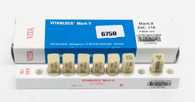 VITA Vitablocs Mark II para Cerec A3C/I 10 7 Pieza Nuevo/Emb.orig