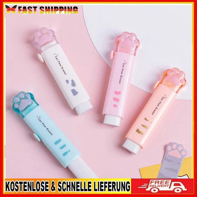 Cartoon Cat Claw Eraser Retractable Cleaner Erasers Eco-friendly School Supplies