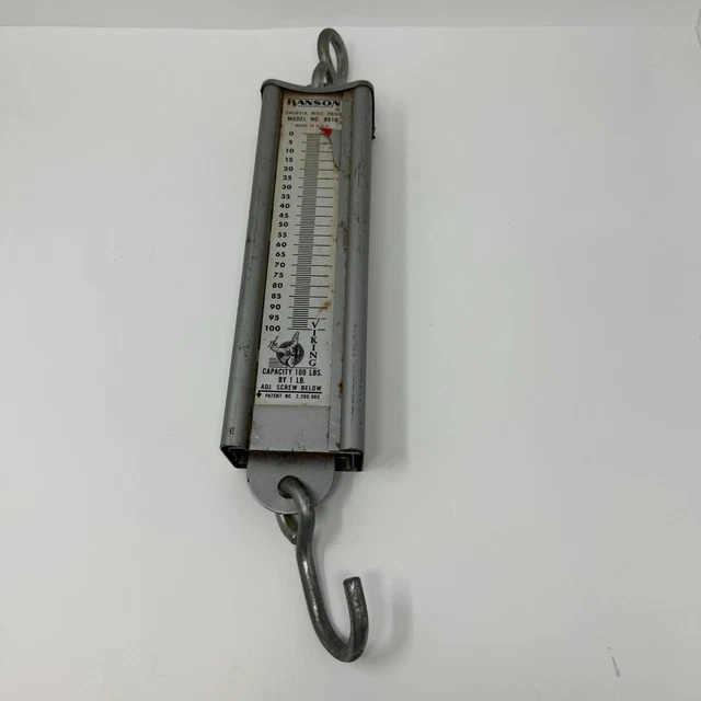 VINTAGE HANSON VIKING Hanging Scale 100 LB Capacity Model 8910 Working