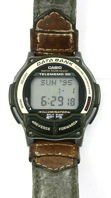Vintage Casio Databank Telememo 30 Illuminator Digital Men's Watch New Battery