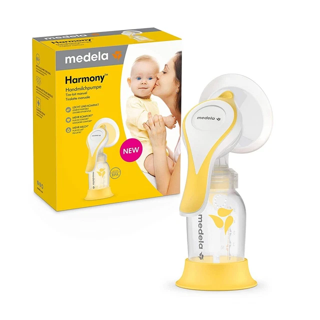 Extractor de leche de mano Medela Harmony amarillo compacto