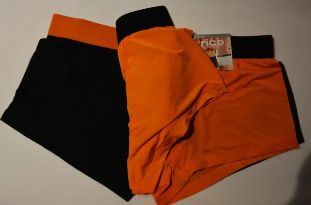 Men's New Underwear Rico 2 pack Trunks Size XL Orange and Black