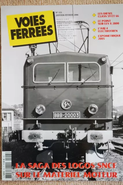 Revue Voies Ferrées n°153, sommaire détaillé en 2ème photo