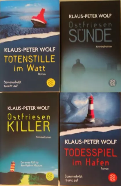 4 x Klaus-Peter Wolf - Totenstille im Watt. Ostfriese Sünde, -Killer, Todesspiel